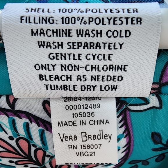VERA BRADLEY Beach Pool Picnic Blanket in Turquoise Peacock Garden NWT! - Picture 5 of 11